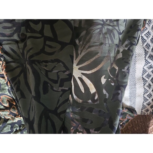 Chico's Sheer Velvet Burnout Leaf Small Beaded Tunic Top 0/Small Fall Colors - Picture 11 of 11